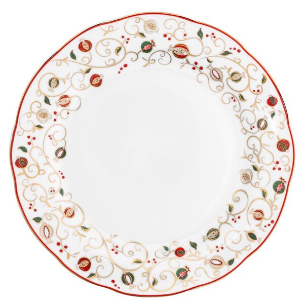 Jídelní 18-ti dílná sada talířů Tempo di Festa BRANDANI (barva - porcelán, bílá/červená/zelená)