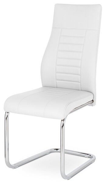 Jídelní židle HC-955 WT koženka bílá, chrom