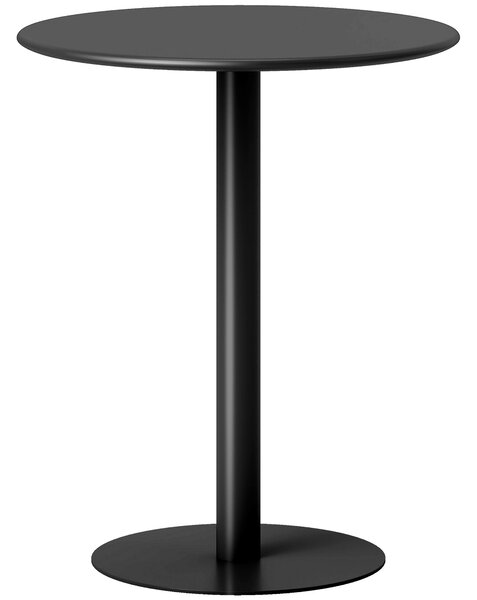 HOMCOM Jídelní stůl, Kulatý stůl pro 2 osoby, Moderní jídelní stůl do obývacího pokoje a zahrady, Ocel, Ø60 x 72 cm, Černý | Aosom