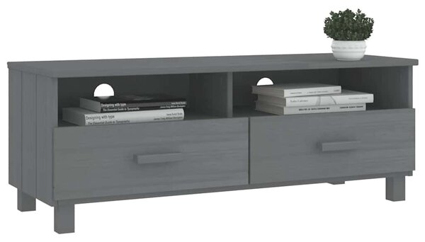 TV stolek HAMAR tmavě šedý 106 x 40 x 40 cm masivní borovice 340470