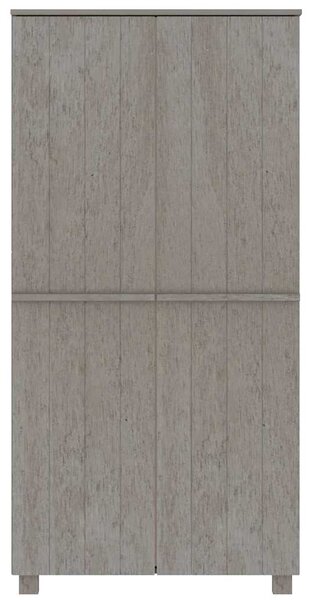 Šatní skříň HAMAR světle šedá 89 x 50 x 180 cm masivní borovice 340483
