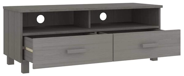 TV stolek HAMAR světle šedý 106 x 40 x 40 cm masivní borovice 340471