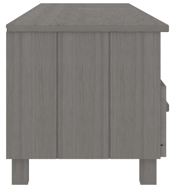 TV stolek HAMAR světle šedý 158 x 40 x 40 cm masivní borovice 340475