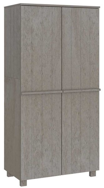 Šatní skříň HAMAR světle šedá 89 x 50 x 180 cm masivní borovice 340483