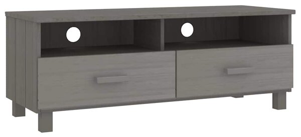 TV stolek HAMAR světle šedý 106 x 40 x 40 cm masivní borovice 340471