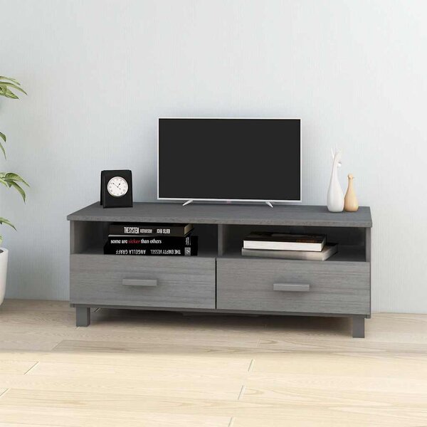 TV stolek HAMAR tmavě šedý 106 x 40 x 40 cm masivní borovice 340470
