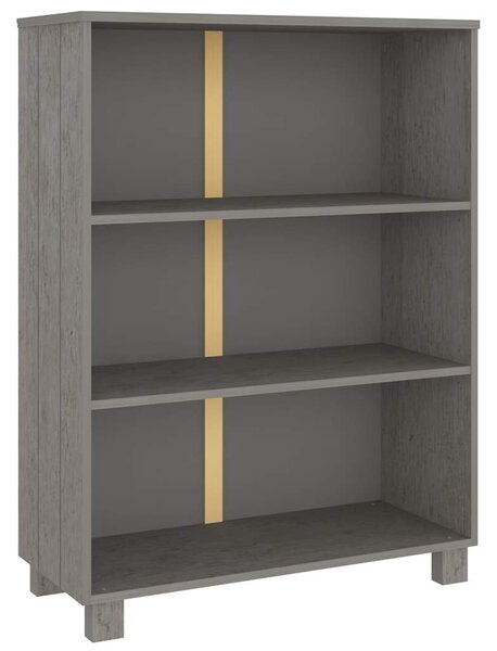 Knihovna HAMAR světle šedá 85 x 35 x 112 cm masivní borovice 340487