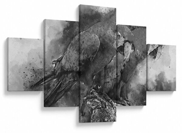 Obraz - Akvareloví papoušci (125x70 cm)