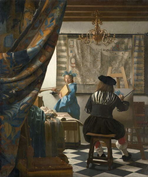 Jan (1632-75) Vermeer - Obrazová reprodukce The Artist's Studio, c.1665-66, (35 x 40 cm)