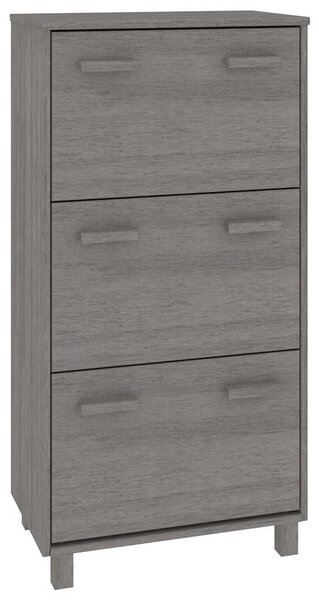 Botník HAMAR světle šedý 59,5 x 35 x 117 cm masivní borovice 340515
