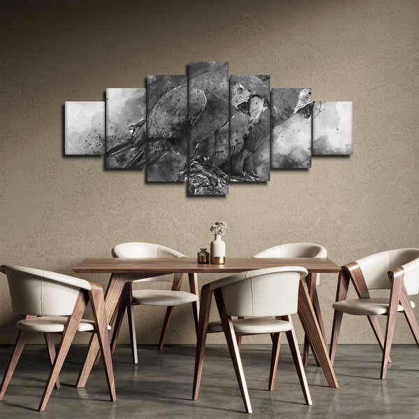 Obraz - Akvareloví papoušci (210x100 cm)