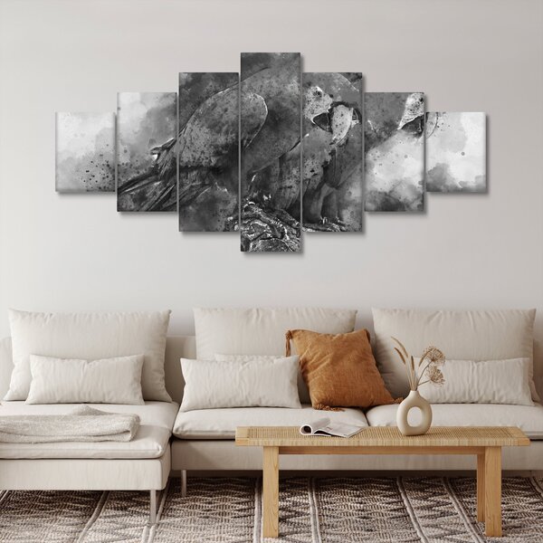 Obraz - Akvareloví papoušci (210x100 cm)