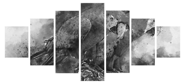 Obraz - Akvareloví papoušci (210x100 cm)