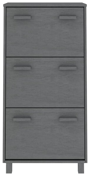 Botník HAMAR tmavě šedý 59,5 x 35 x 117 cm masivní borovice 340514
