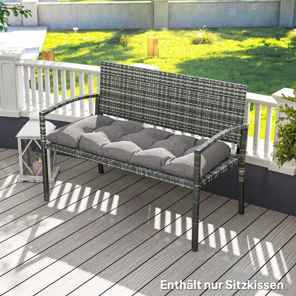 Židle na lavici Outsunny 105 x 46 x 12,5 cm s popruhy, polstrování na venkovní židle, voděodolné polstrování UPF50+, polštář na sezení, polštářek, pod