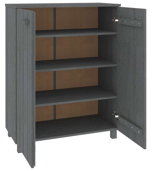 Botník HAMAR tmavě šedý 85 x 40 x 108 cm masivní borovice 340518