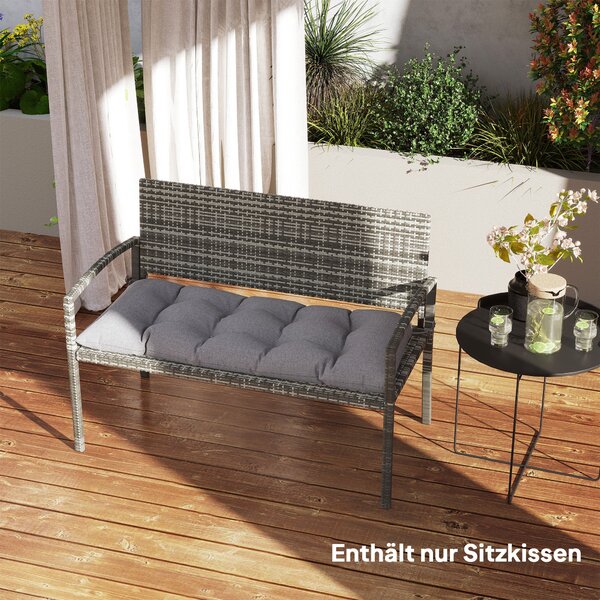 Židle na lavici Outsunny 105 x 46 x 12,5 cm s popruhy, polstrování na venkovní židle, voděodolné polstrování UPF50+, polštář na sezení, polštářek, pod