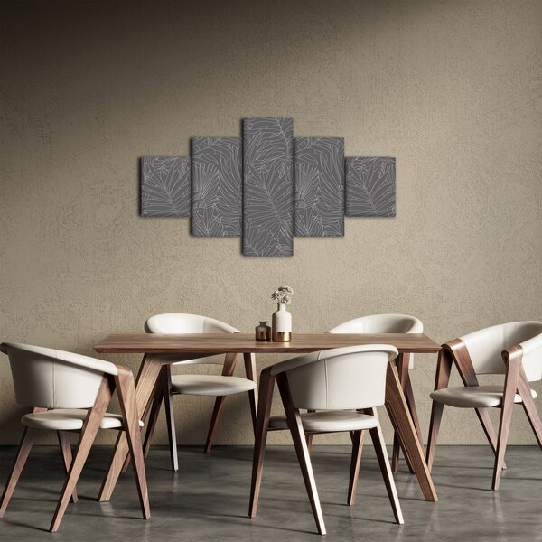 Obraz - Šedé palmové listy (125x70 cm)