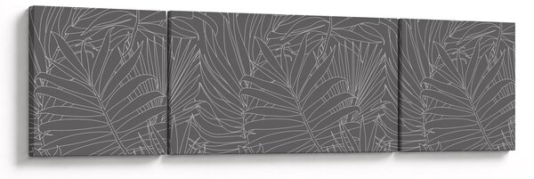 Obraz - Šedé palmové listy (170x50 cm)