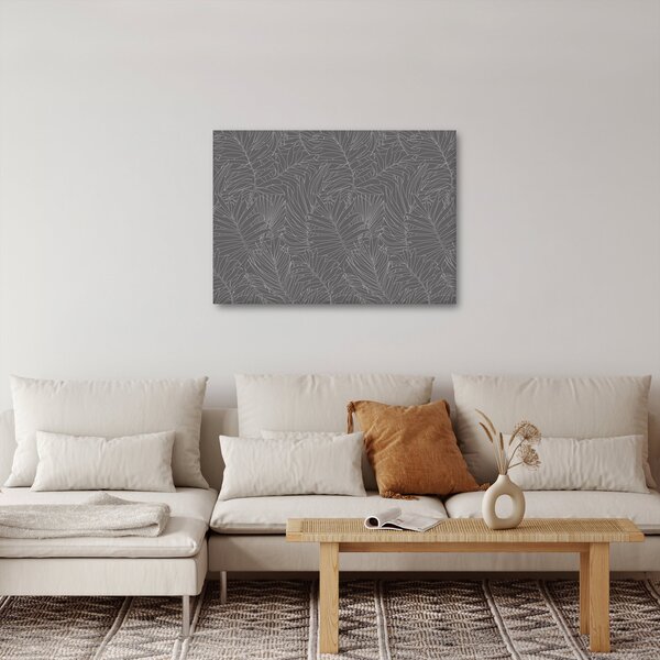 Obraz - Šedé palmové listy (70x50 cm)