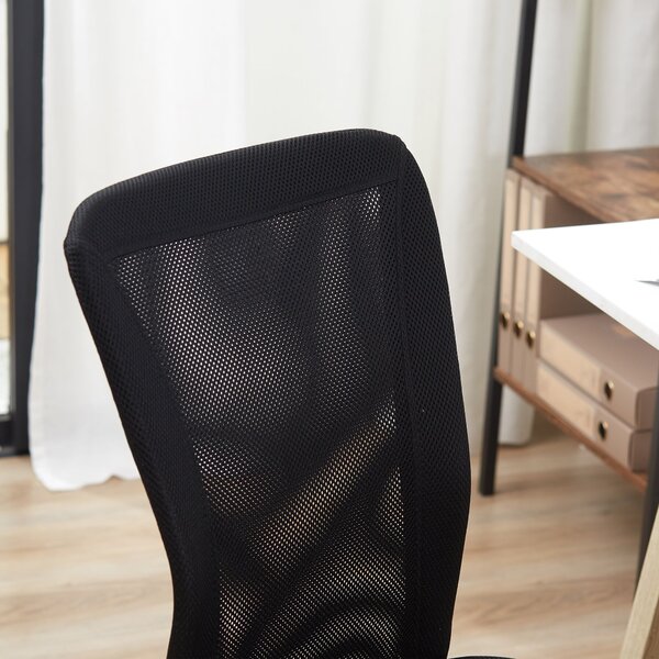 Ergonomická kancelářská židle Vinsetto, nastavitelná výška, 360° otáčení s prodyšným opěradlem, pro kancelář a studovnu, nosnost do 100 kg, černá | Ao