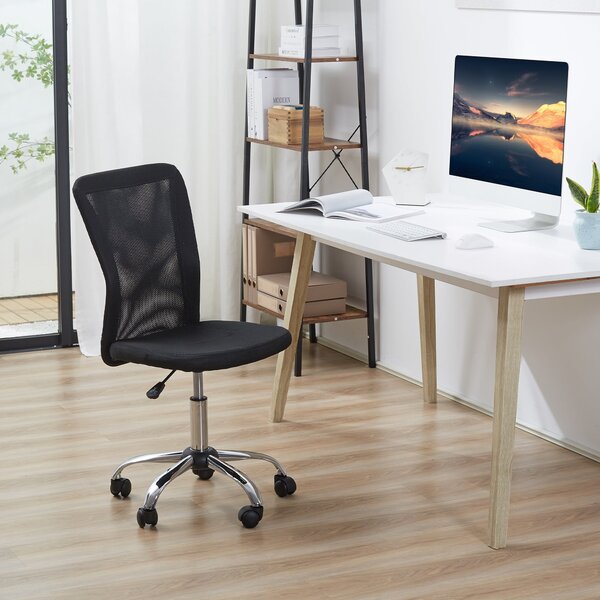 Ergonomická kancelářská židle Vinsetto, nastavitelná výška, 360° otáčení s prodyšným opěradlem, pro kancelář a studovnu, nosnost do 100 kg, černá | Ao