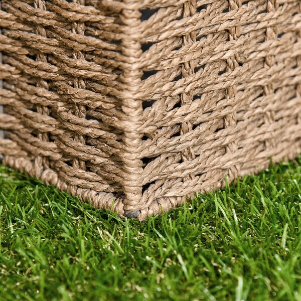 Umělá tráva Outsunny 10 kusů Skládací koberec odolný vůči povětrnostním vlivům 25 mm Zahradní koberec na balkon 30 x 30 cm Tmavě zelený | Aosom