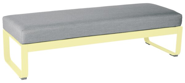Šedá čalouněná lavice Fermob Bellevie 148 cm s citronově žlutou podnoží