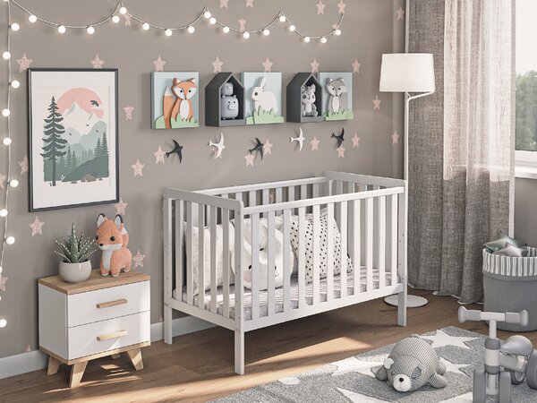 Dětská postýlka LuLu 120x60 – nastavitelná, bezpečná, dřevěná Druh matrace: bez matrace