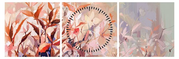 Obraz - Malba pastelový podzim (s hodinami) (90x30 cm)