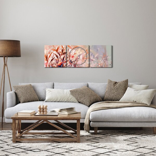 Obraz - Malba pastelový podzim (s hodinami) (90x30 cm)