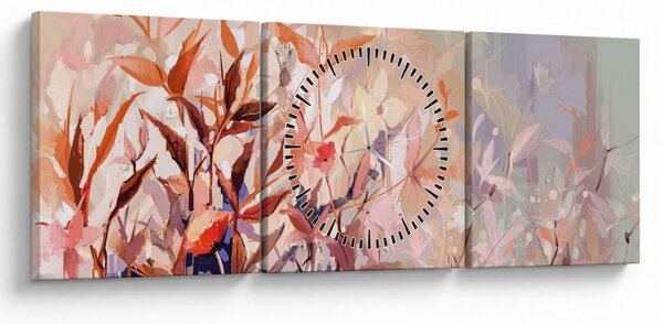 Obraz - Malba pastelový podzim (s hodinami) (90x30 cm)