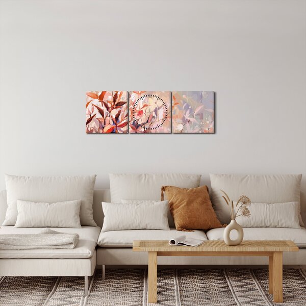 Obraz - Malba pastelový podzim (s hodinami) (90x30 cm)