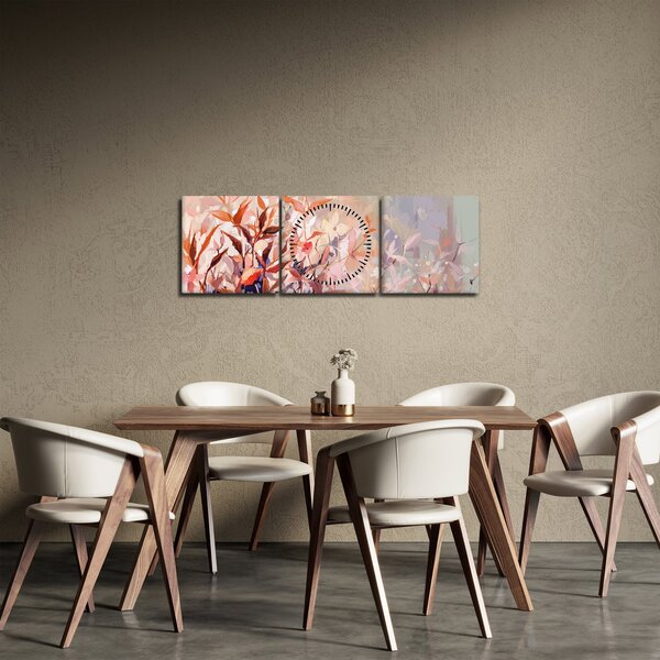 Obraz - Malba pastelový podzim (s hodinami) (90x30 cm)