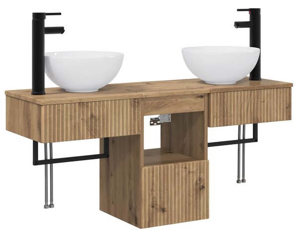 Sada koupelnového nábytku 3 ks Dub artisan Kompozitní dřevo 3405586