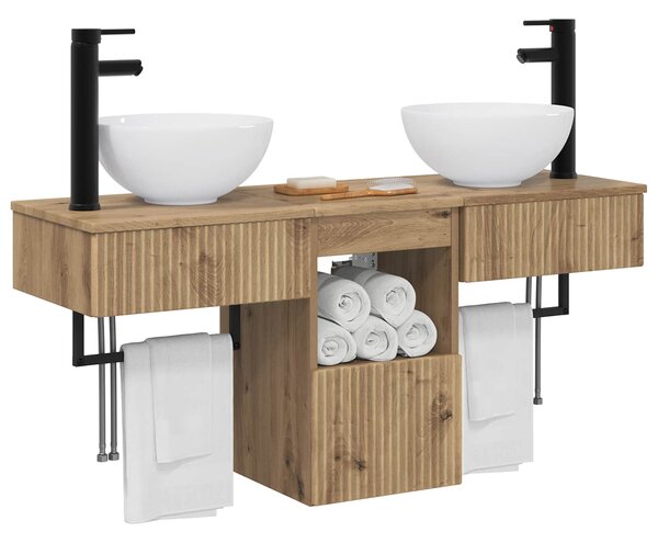 Sada koupelnového nábytku 3 ks Dub artisan Kompozitní dřevo 3405586