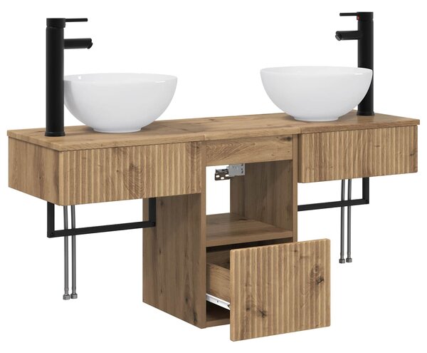 Sada koupelnového nábytku 3 ks Dub artisan Kompozitní dřevo 3405586