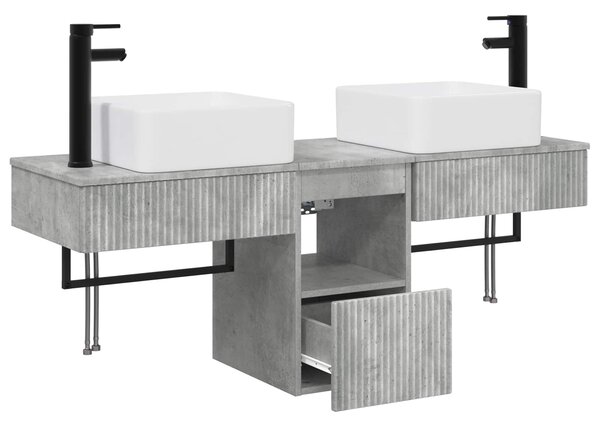 Sada koupelnových skříněk 3 ks Betonově šedá 136 x 35 x 80 cm 3405610