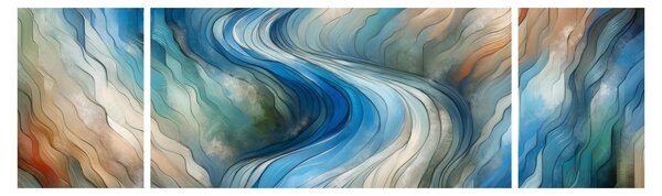 Obraz - Abstraktní proud (170x50 cm)