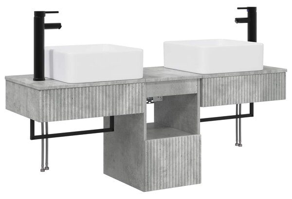 Sada koupelnových skříněk 3 ks Betonově šedá 136 x 35 x 80 cm 3405610