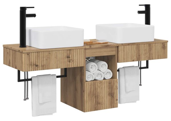 Sada koupelnových skříněk 3 ks Dub artisan 136 x 35 x 80 cm 3405616