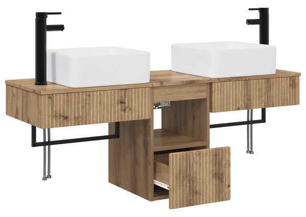 Sada koupelnových skříněk 3 ks Dub artisan 136 x 35 x 80 cm 3405616