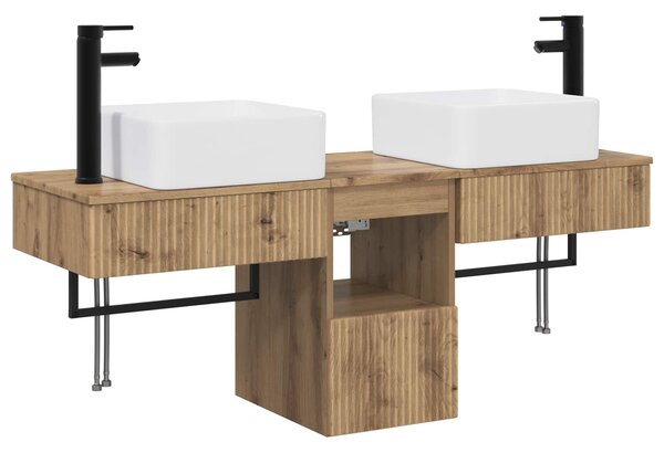 Sada koupelnových skříněk 3 ks Dub artisan 136 x 35 x 80 cm 3405616