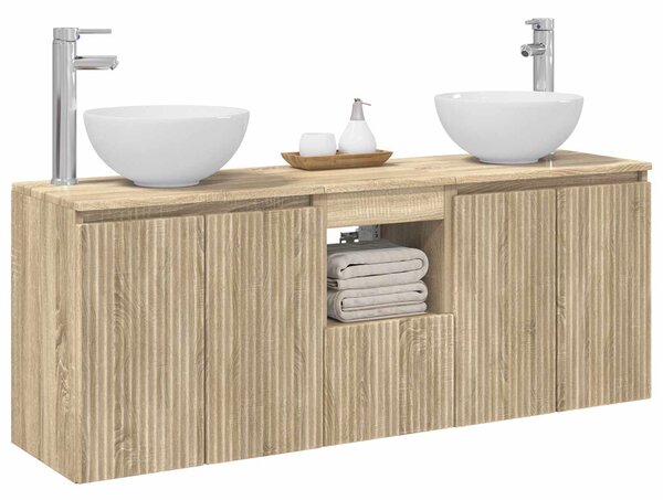 Sada koupelnových skříněk 3 ks Dub sonoma 129 x 41 x 80 cm 3405629