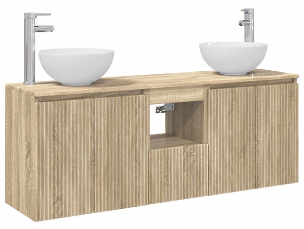 Sada koupelnových skříněk 3 ks Dub sonoma 129 x 41 x 80 cm 3405629
