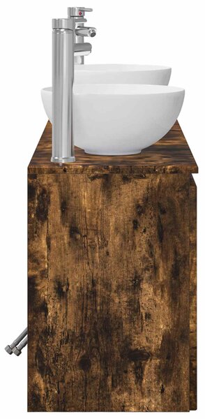 Sada koupelnových skříněk 3 ks Kouřový dub 129 x 35 x 80 cm 3405622