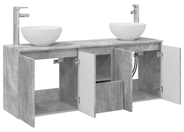 Sada koupelnových skříněk 3 ks Betonově šedá 129 x 35 x 80 cm 3405620