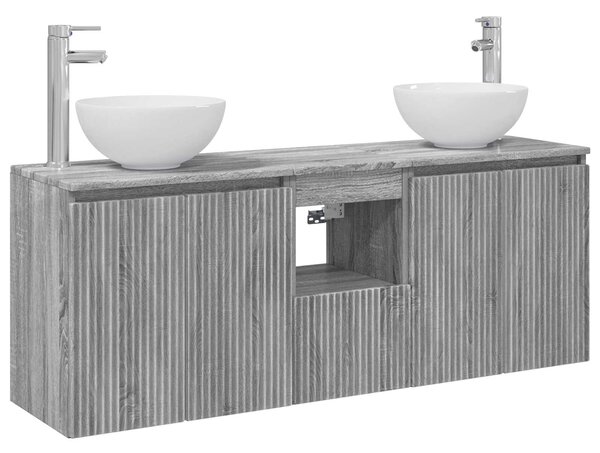 Sada koupelnových skříněk 3 ks Šedý Sonoma 129 x 35 x 80 cm 3405623