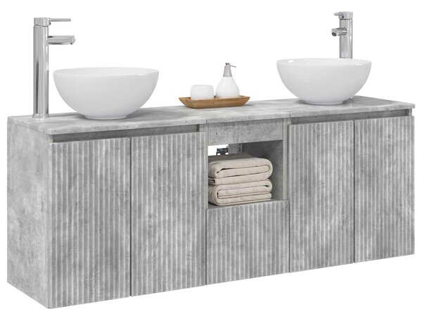 Sada koupelnových skříněk 3 ks Betonově šedá 129 x 35 x 80 cm 3405620