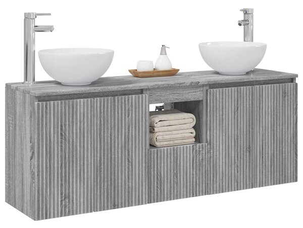 Sada koupelnových skříněk 3 ks Šedý Sonoma 129 x 35 x 80 cm 3405623
